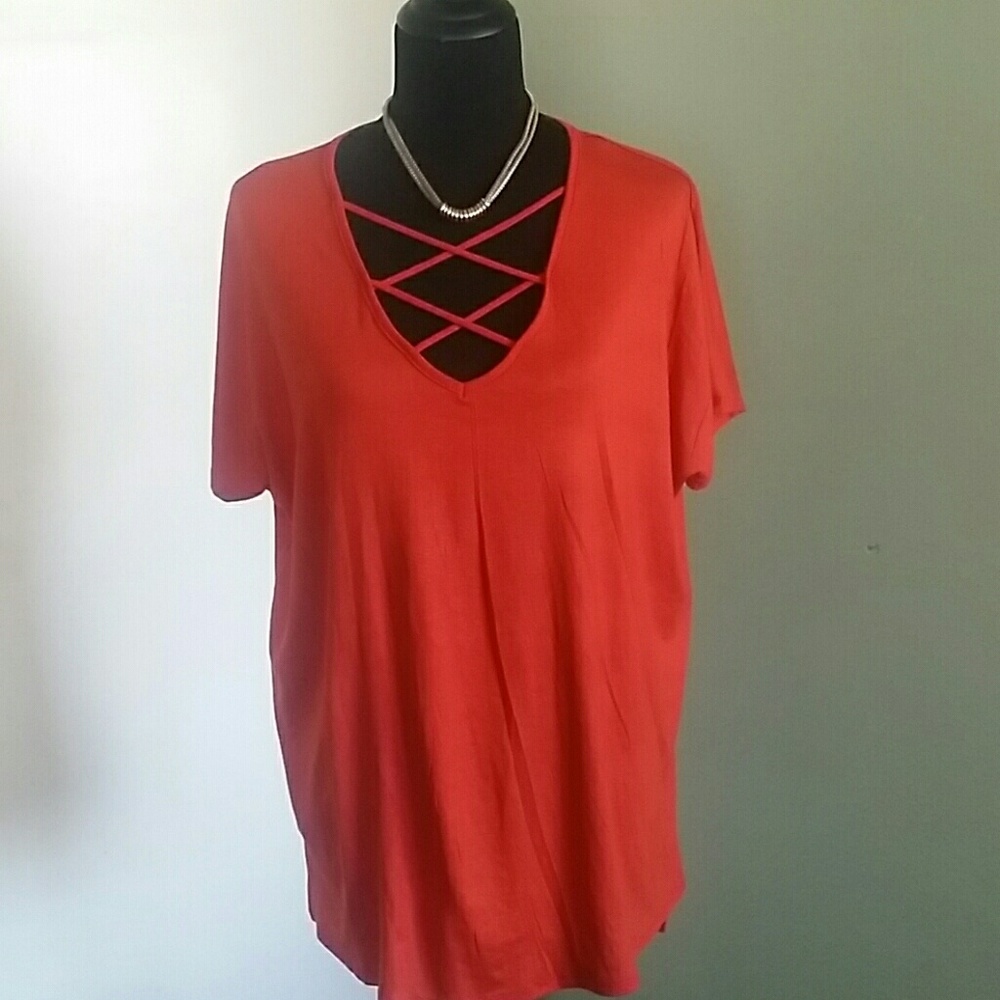 Short sleeve cross top